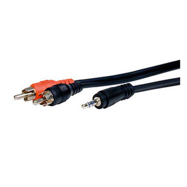 Comprehensive Stereo 3.5mm Mini Phone Male to Two RCA Male Y-Cable - 3'
