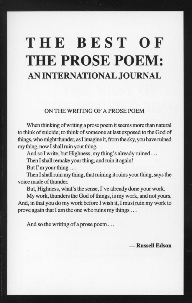 The Prose Poem
